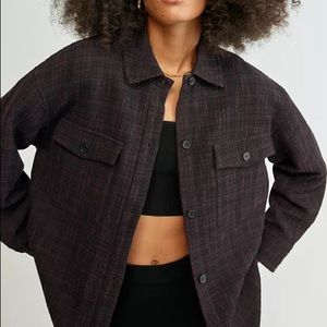 Aritzia Brown Tweed Joan Shirt Jacket (Shacket)